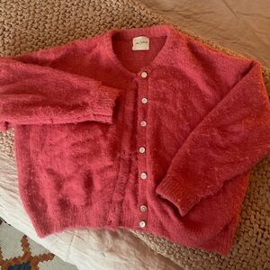 Cozy Red Cardigan Sweater